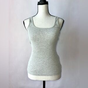 Abercrombie and Fitch grey basic tank top Frill details Closet staple Small